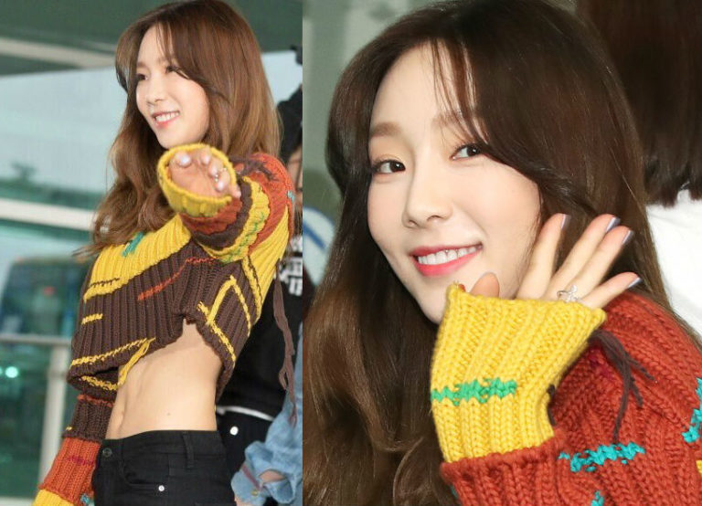 空港到着の少女時代テヨン、引き締まったウエストを披露