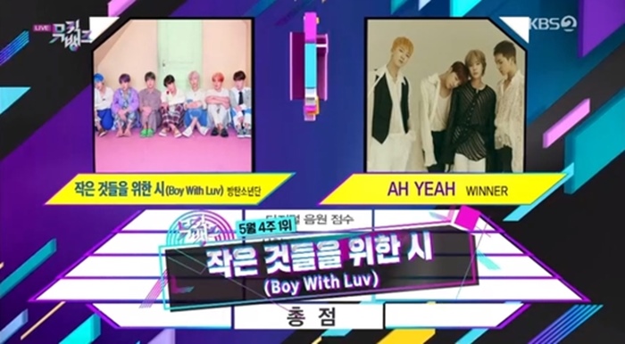 BTS(防弾少年団)、”Boy With Luv”14冠達成！- 5/24「ミュージックバンク」