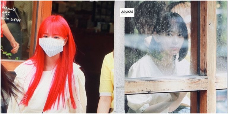 IZOneカフェで目撃…「IZ*ONE Chu 3」撮影? + ユリ、赤髪に