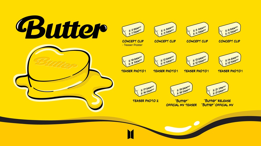 カムバ Bts 新英語曲 Butter スケジュール表公開 5 21 13時リリース Love Korea