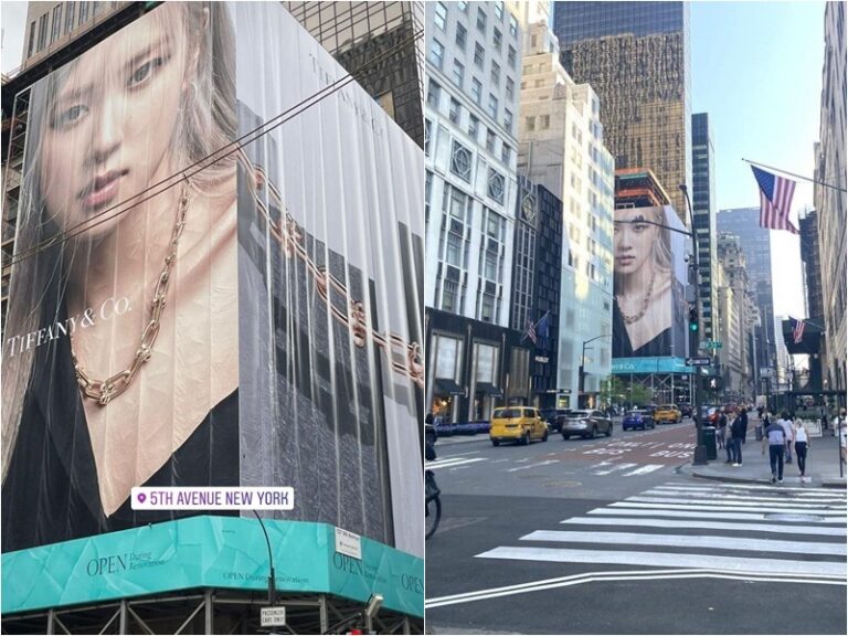 BlackPink「ロゼ」巨大広告「ティファニー」NY旗艦店に出現