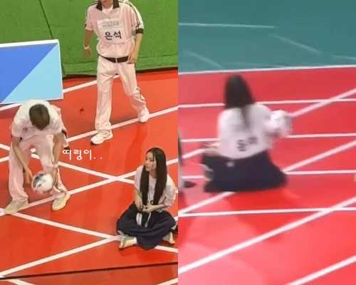 [アユクデ収録] RIIZE蹴ったボール、「ILLITユナ」に直撃…ソヒ謝罪も、「ウンソク」へらへら