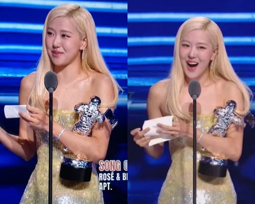 BlackPinkロゼ(APT.)、2025 VMAsで「Song of the Year」受賞！K-POP初