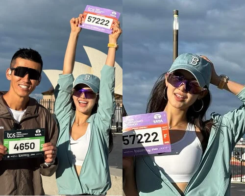 “活休6か月”NewJeansダニエル、豪シドニーマラソン記念ショット！ゼッケン掲げ笑顔