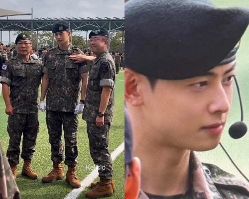 入隊中チャ・ウヌ、「基礎軍事訓練」修了！訓練兵代表に