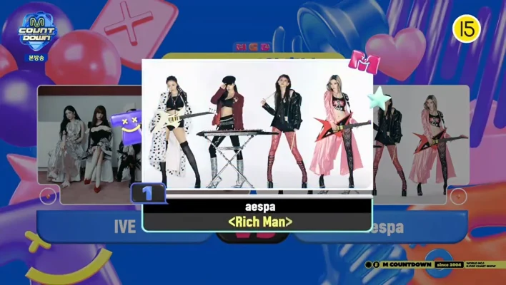 aespa、IVEおさえ「Rich Man」5冠目！9/25「Mカ」