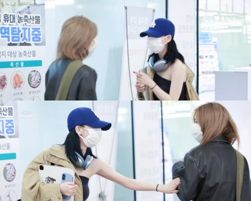 aespaカリナ x ITZYリュジン、空港で偶然出くわす！