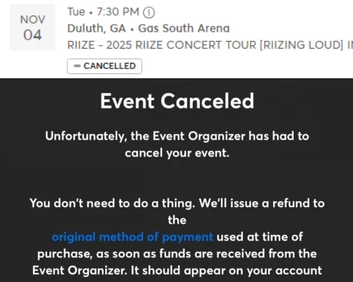 RIIZE、米ジョージア公演キャンセルに…チケット売れ行き不振?