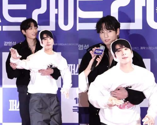 BTSジョングク「ウヌ人形」抱え、試写会出席！「ファーストライド」