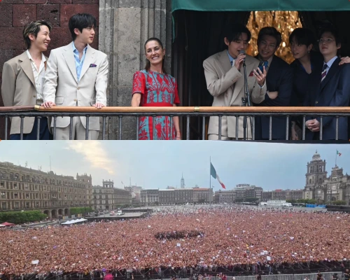 BTS、メキシコ大統領と会談！官邸前に「数万人」大群衆…