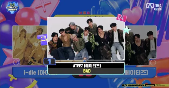 ATEEZ、I-DLEおさえ「BAD」3冠目！20260716「Mカ」