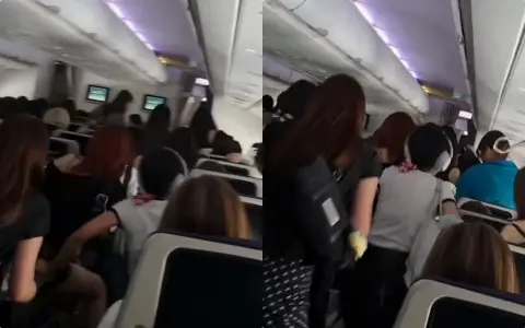 機内「サセン」姿に反響！数十人が一斉に立ち上がり→猛進…K-POPアイドルの後追う異様な光景