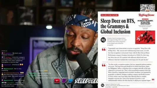 グラミー内情「BTS初受賞 → アジア部門の権威付け狙い」…Sleep Deezが暴露「アジア部門拡張も見据えていた」